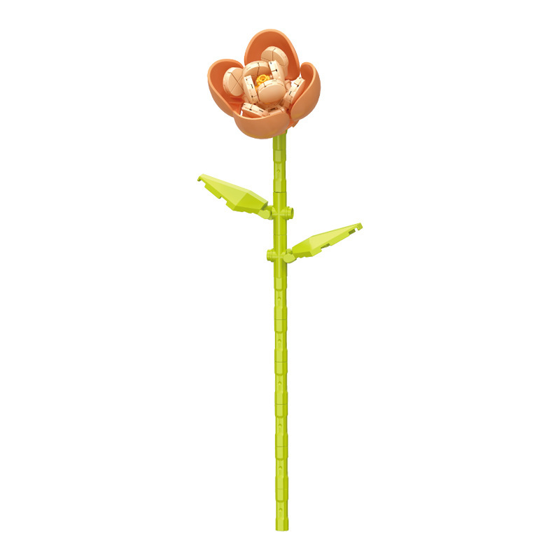 钻马积木花永生花束抱抱桶仿真花小颗粒积木DIY玩具七夕女生礼物|undefined