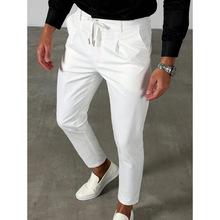 R 35055 Linen loose men casual cropped pants ���������ʿ��