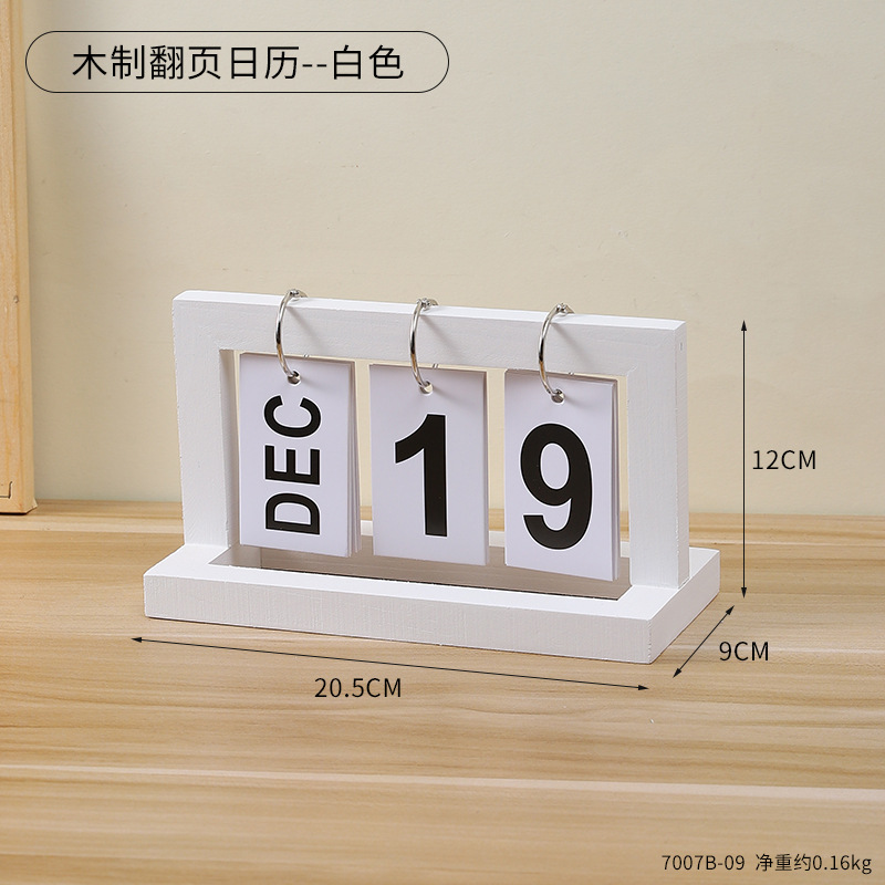 Madera Flip calendario escritorio creativo personalizado escritorio calendario hogar escritorio calendario joyería simple decoración decorativa de la tabla