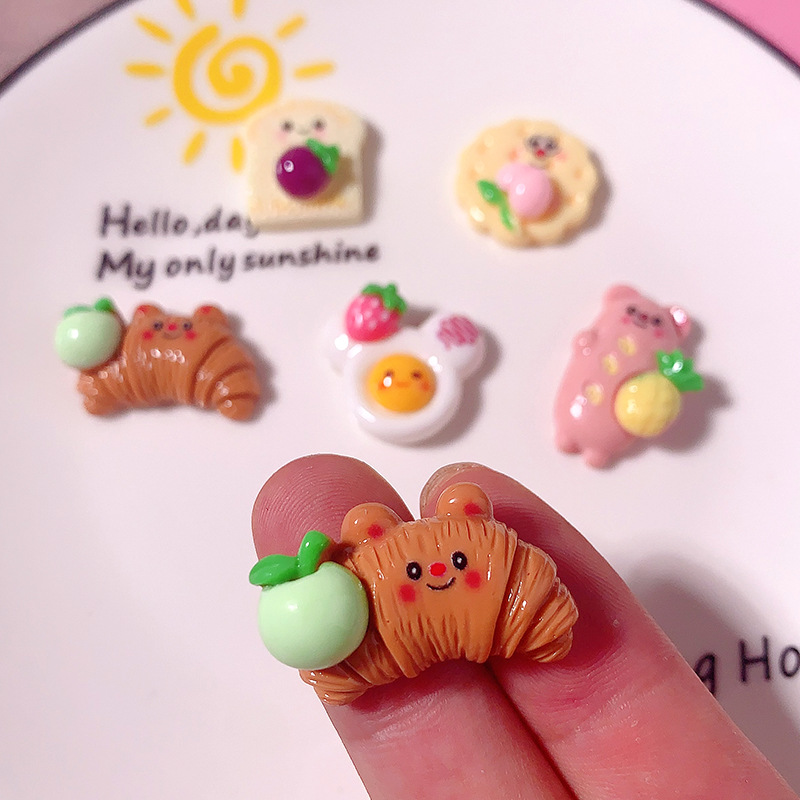 Nuevos alimentos para jugar con galletas diy accesorios de resina crema pegamento para el cabello caja de teléfono celular taza de agua botones de zapatos parches de galletas de frutas