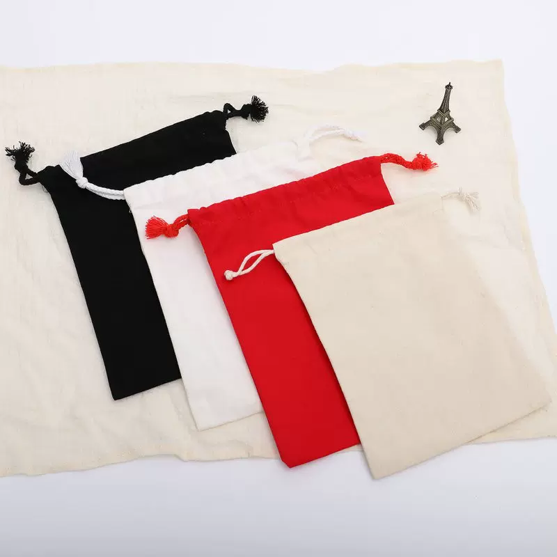 空白现货棉布束口袋抽绳束口袋帆布束口袋可印LOGO批发定做