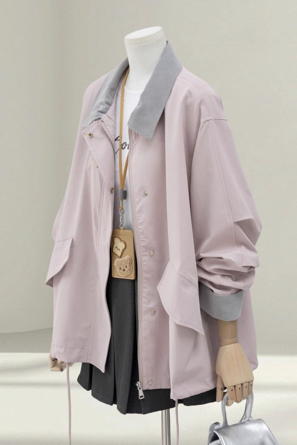 Contrast Color Trench Coat Women's Popular Style Splicing 2025 Spring and Autum New Style Small Loose Casual Jacket Top Trendy