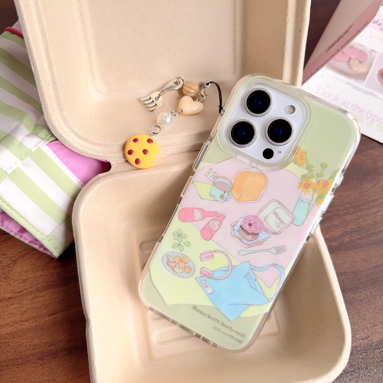 Postre de picnic de verano coreano para Apple 16ProMax funda para teléfono móvil 15Pro New 14/13P Girls 15Pro