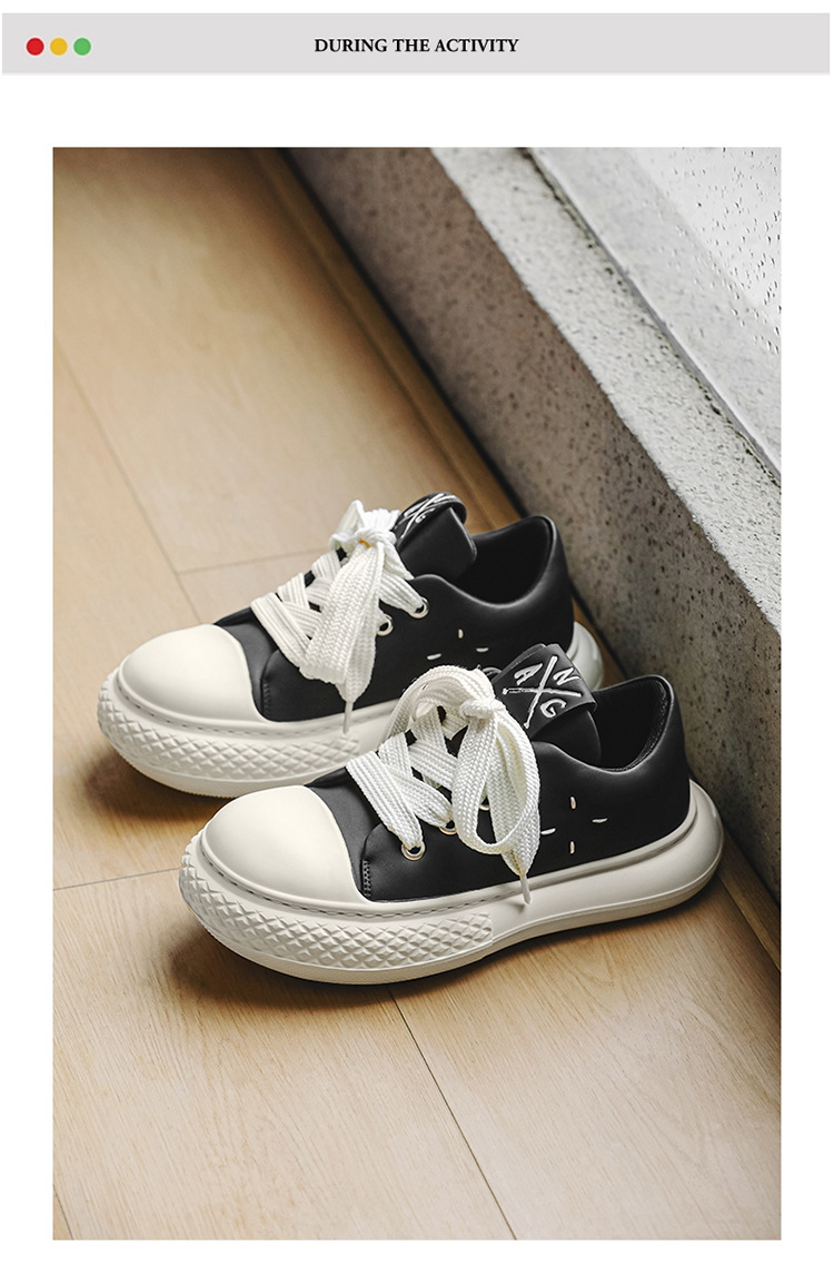 Herren Freizeitschuhe Fashion Sneaker Mit Dicker Sohle Und Runder Kappe_voghion.com