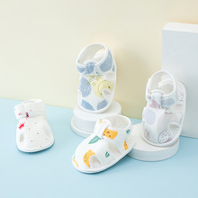 夏季新款寶寶鞋子一歲女棉布單鞋軟底學步鞋防掉0-6個月嬰兒涼鞋