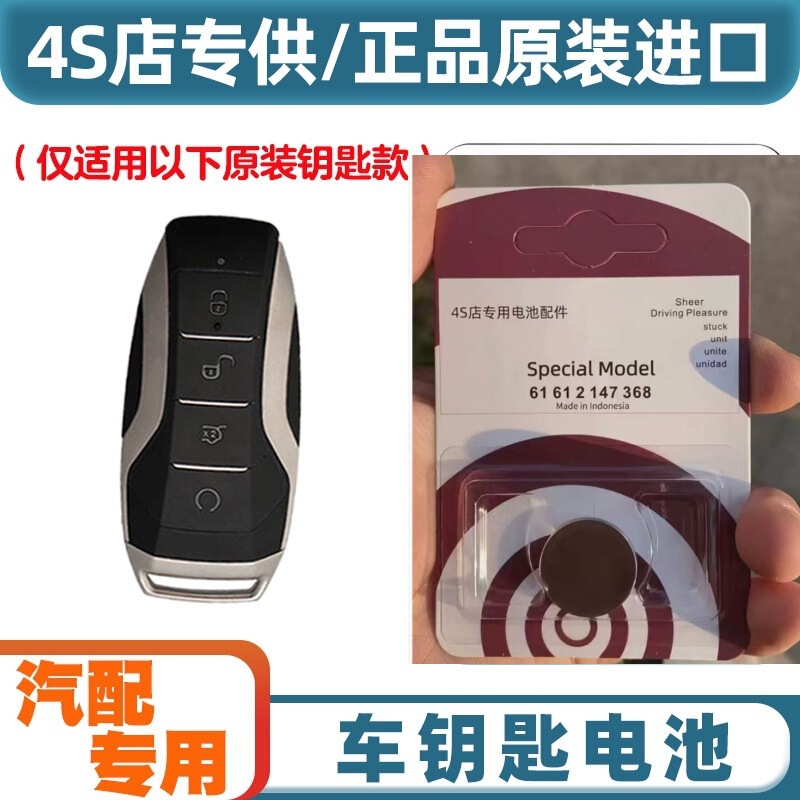 4S Store Exclusive, Suitable for 2018-2020 Byd Qin Pro Car Key Remote Control Battery 4S Store Exclusive, Suitable for 2018-2020 Byd Qin Pro Car Key Remote Control Battery