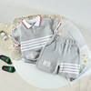 Summer summer clothing, children's set, polo for boys, 2023 collection, children's clothing, with short sleeve, wholesale