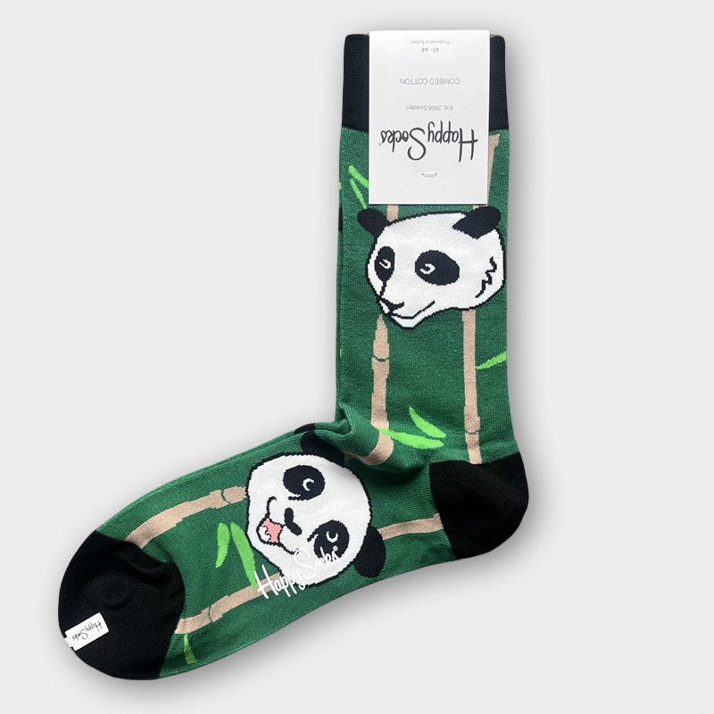 ハッピーソックス メンズソックス ミドル丈 コーマ綿 吸汗消臭 通気性 スウェーデン製 おしゃれ カラフル 薄手