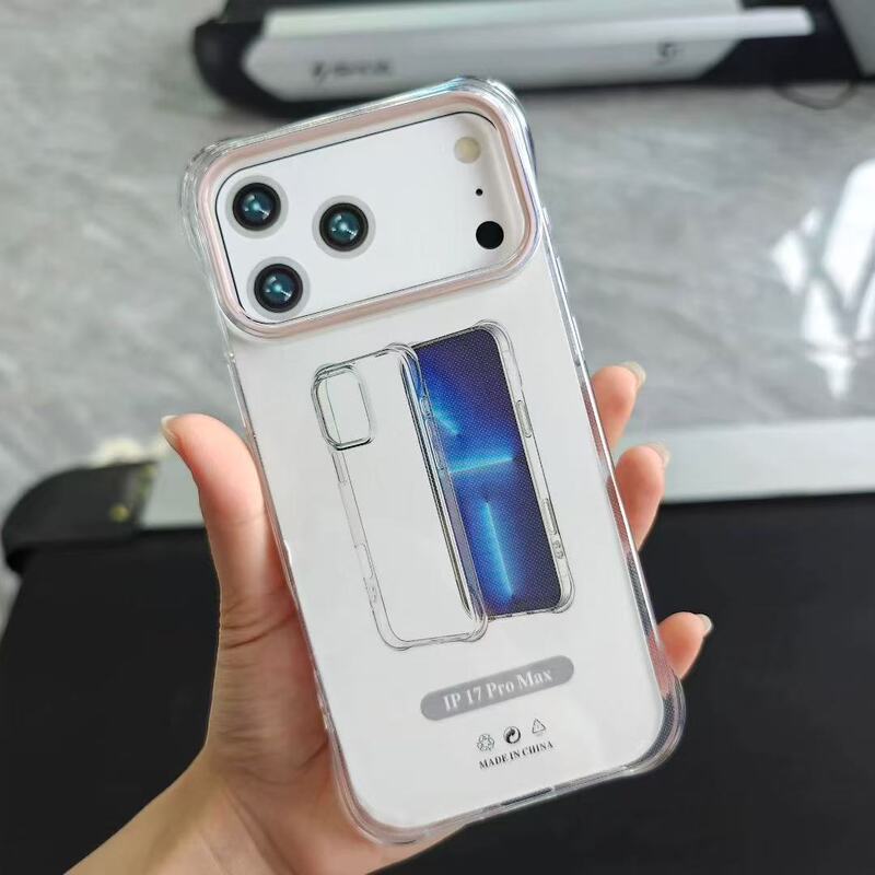 苹果17超级防摔透明手机套适用iPhone17ProMax彩色镜头框软手机壳|undefined