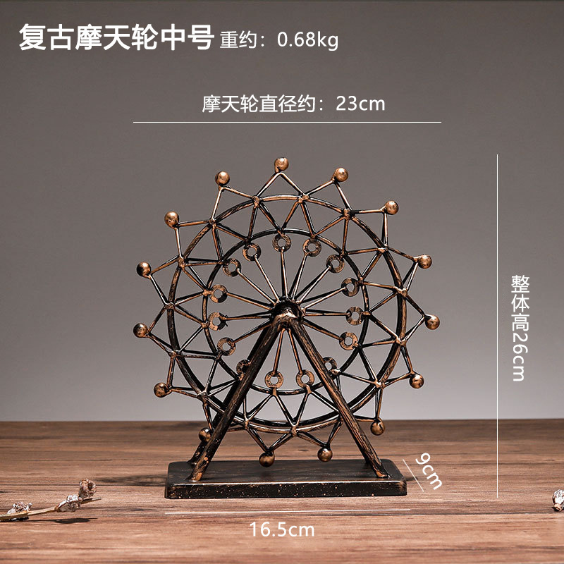 Metal negro rueda gigante decoración adornos