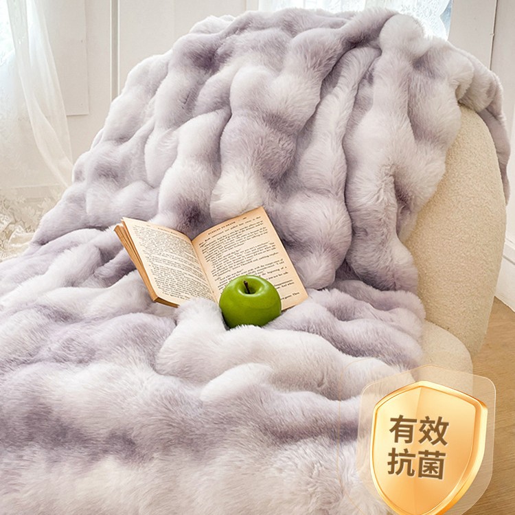 Manta de lana de conejo de lujo ligero, siesta de oficina, aire acondicionado, sofá, manta, engrosamiento de invierno, manta de terciopelo, manta de edredón pequeño