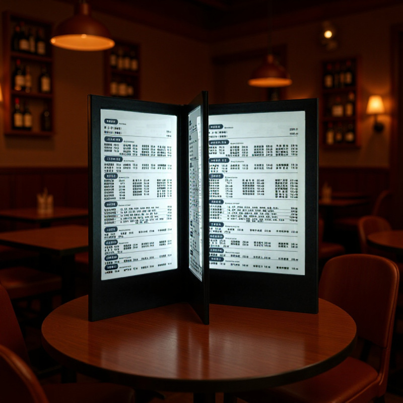 Wholesale 4-Sided A4 Illuminated Drink Menu Order Book Illuminated Menu Faux Leather Bar Menu Price List