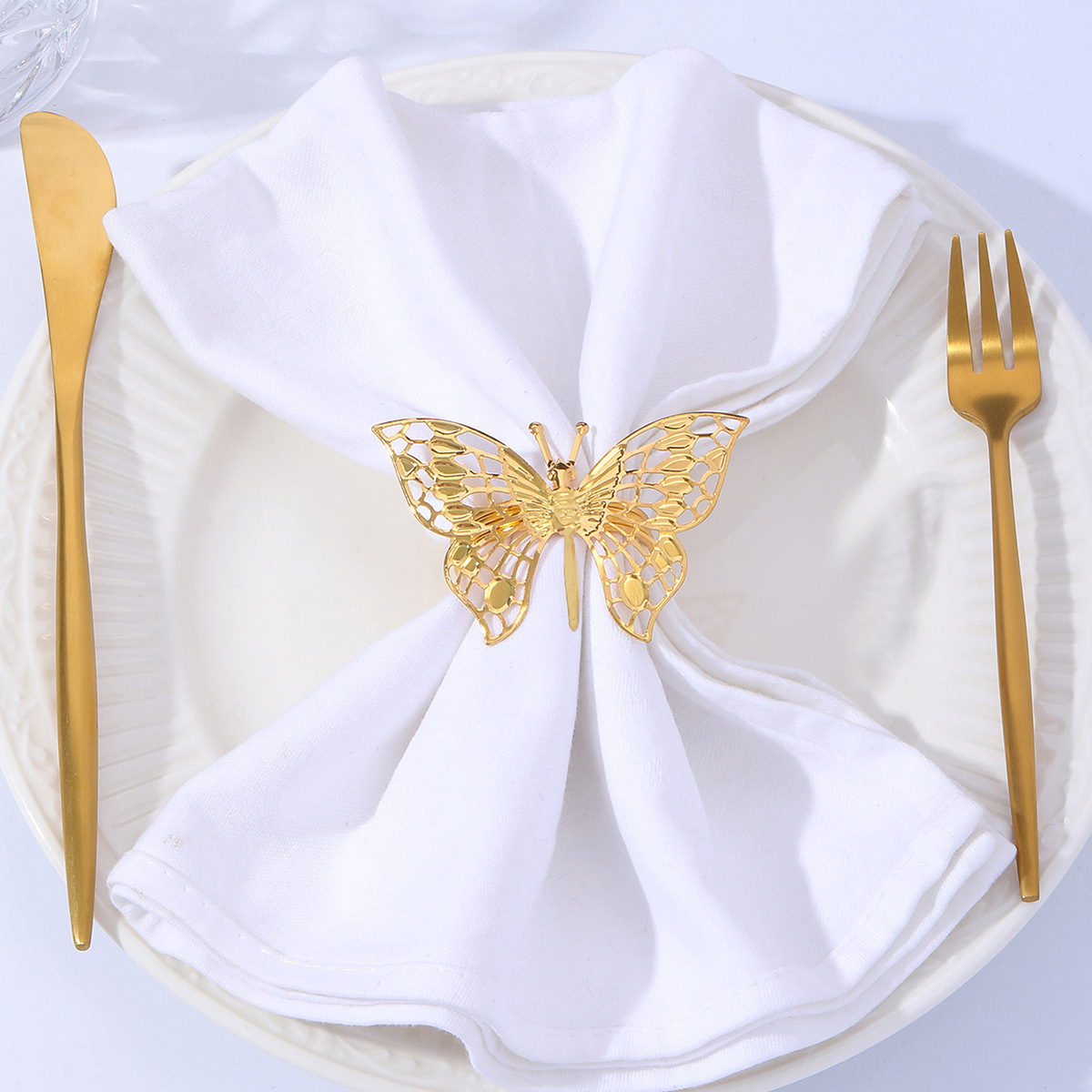 Iron Material Elegant Butterfly Iron Napkin Ring 1 Piece