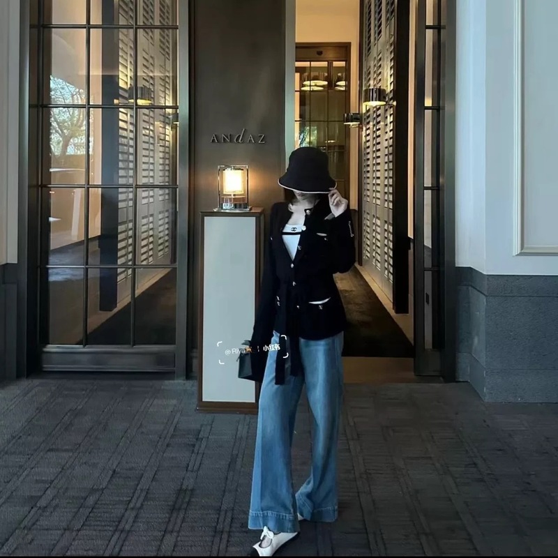 小香风毛衣外套女气质名媛重工字母刺绣长袖上衣系带收腰针织开衫|undefined