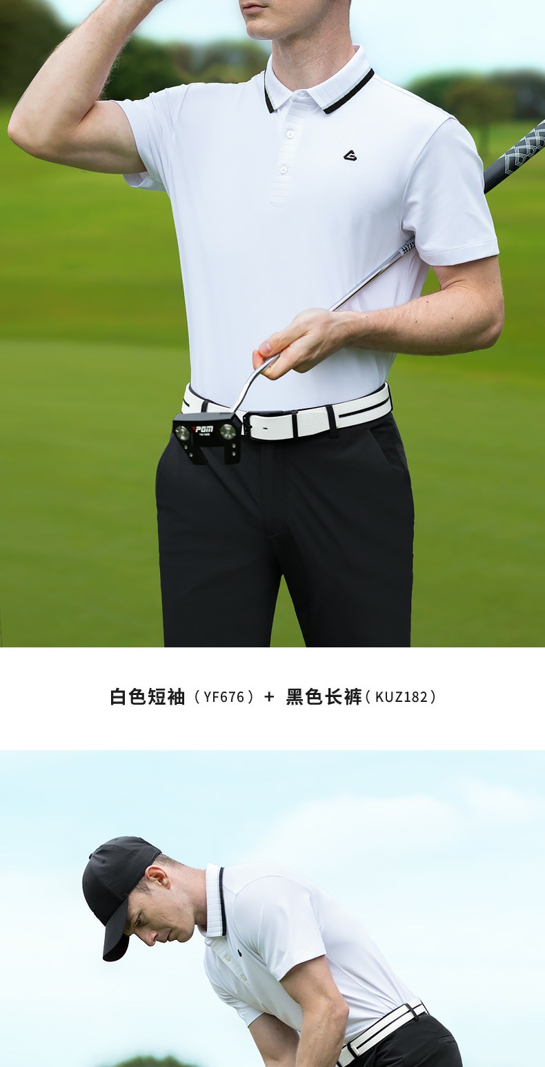 Áo polo golf nam tay ngắn cổ bẻ sọc PGM vải pique thấm hút — YF676-màu đỏ (vải hạt nhỏ), YF676-màu xanh nước biển (vải hạt nhỏ), YF676-Trắng (vải hạt nhỏ) chi tiết 10