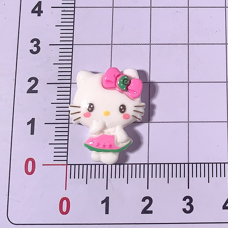 Nuevos accesorios de resina de gato de dibujos animados KT pegamento de crema casero diy clips de pelo para niños botones de zapatos parches de belleza