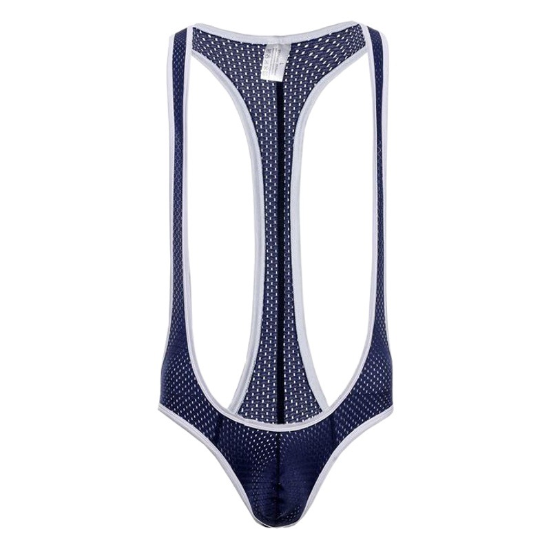 Fábrica al por mayor de los hombres de malla mono sexy trasero-expuesto ropa interior de una pieza