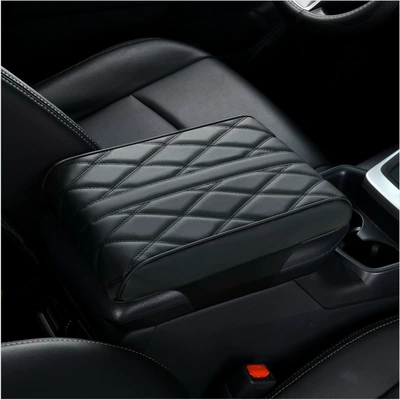 Car Armrest Box Pad Memory Foam Height-Increasing Pad Universal Car Central Pillow Protective Cover Comfortable Storage Non-Slip (Armrest box pad) - 3216cm-diamond-armrest-pad-small-car-special-black