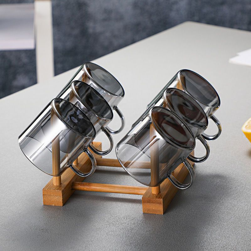 120ml 작은 찻잔 6개 + 컵홀더(고급 그레이)