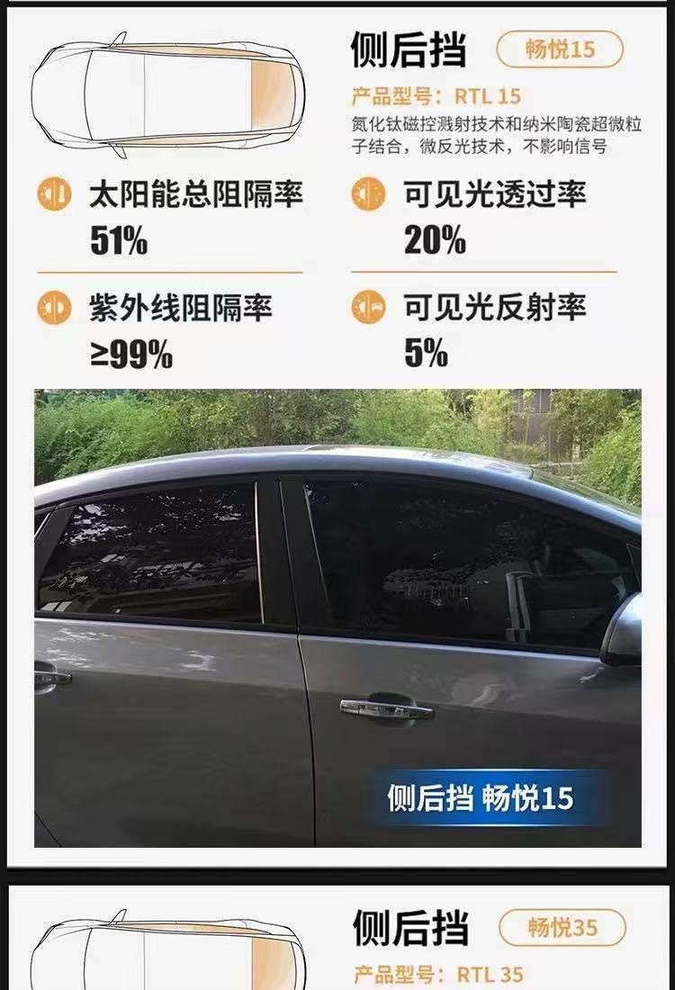 Longmo car film, full car film, sun protection, explosion-proof, privacy and heat insulation film, Changyue Houyi car window film, includes installation