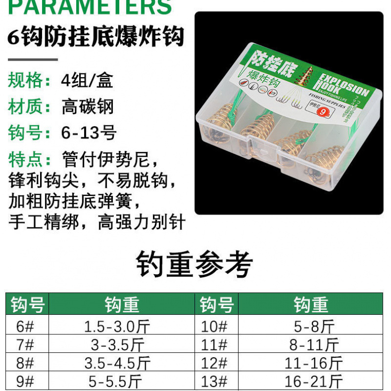 gancho de explosión fluorescente anti-colgante anti-enredamiento esni primavera gancho de pesca caña de mar cadena gancho de disco suministros de pesca