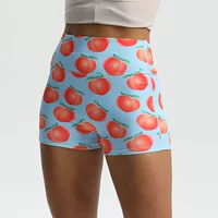 В наличии Donut Fruit Printed Шорты для йоги с высокой талией Peach Hip Женские летние тренировочные фитнес-штаны с тремя точками