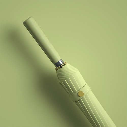 Creative 16-bone straight umbrella with color handle automatic Japanese double simple long handle umbrella for men and women reinforced storm-resistant umbrella