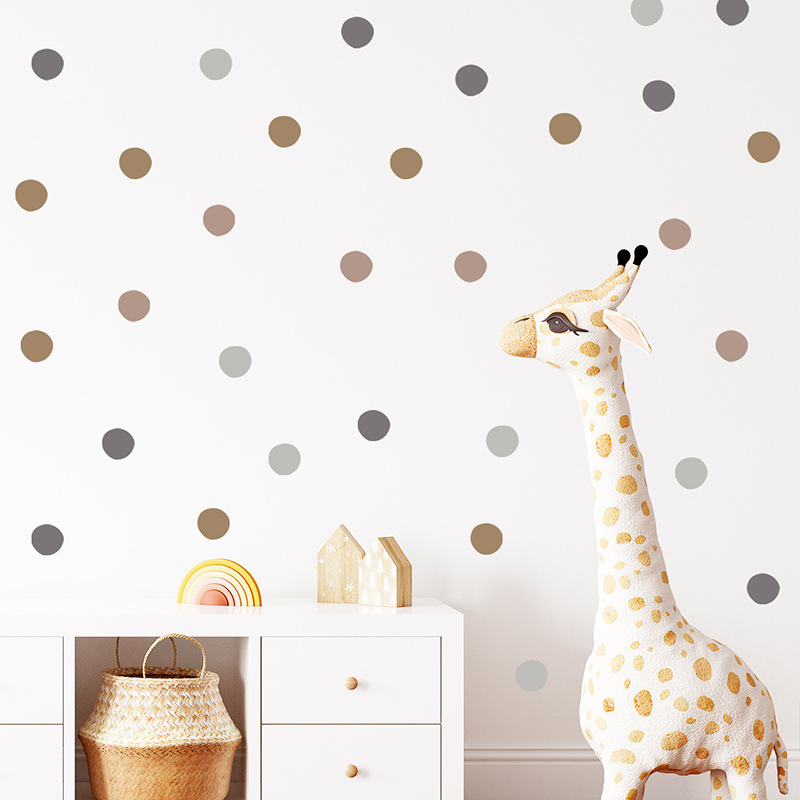 Fashion Morandi Color Dots Bedroom Porch Background Wall Stickers display picture 5