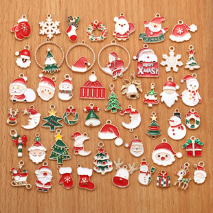 DIY oil dripping alloy jewelry accessories Christmas Santa Claus Christmas tree diy decoration accessories pendant W295