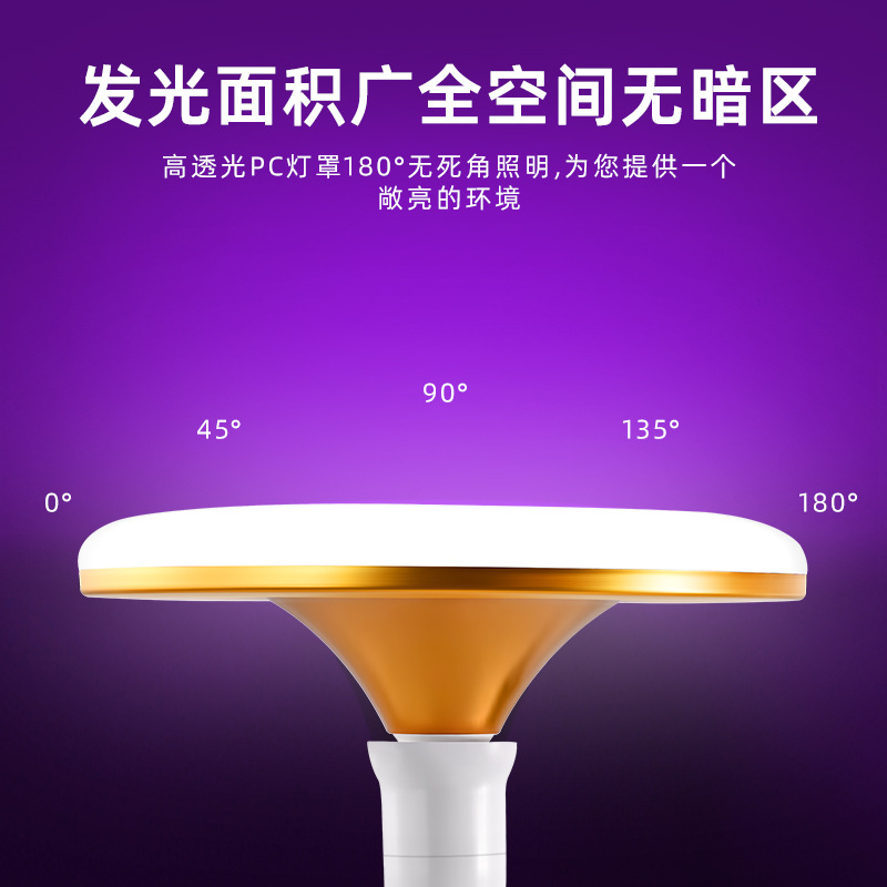 lámpara de platillo volador de aluminio LED lámpara de ahorro de energía enchufable doméstica ultra brillante e27 con interruptor de suspensión de tornillo lámpara de platillo volador