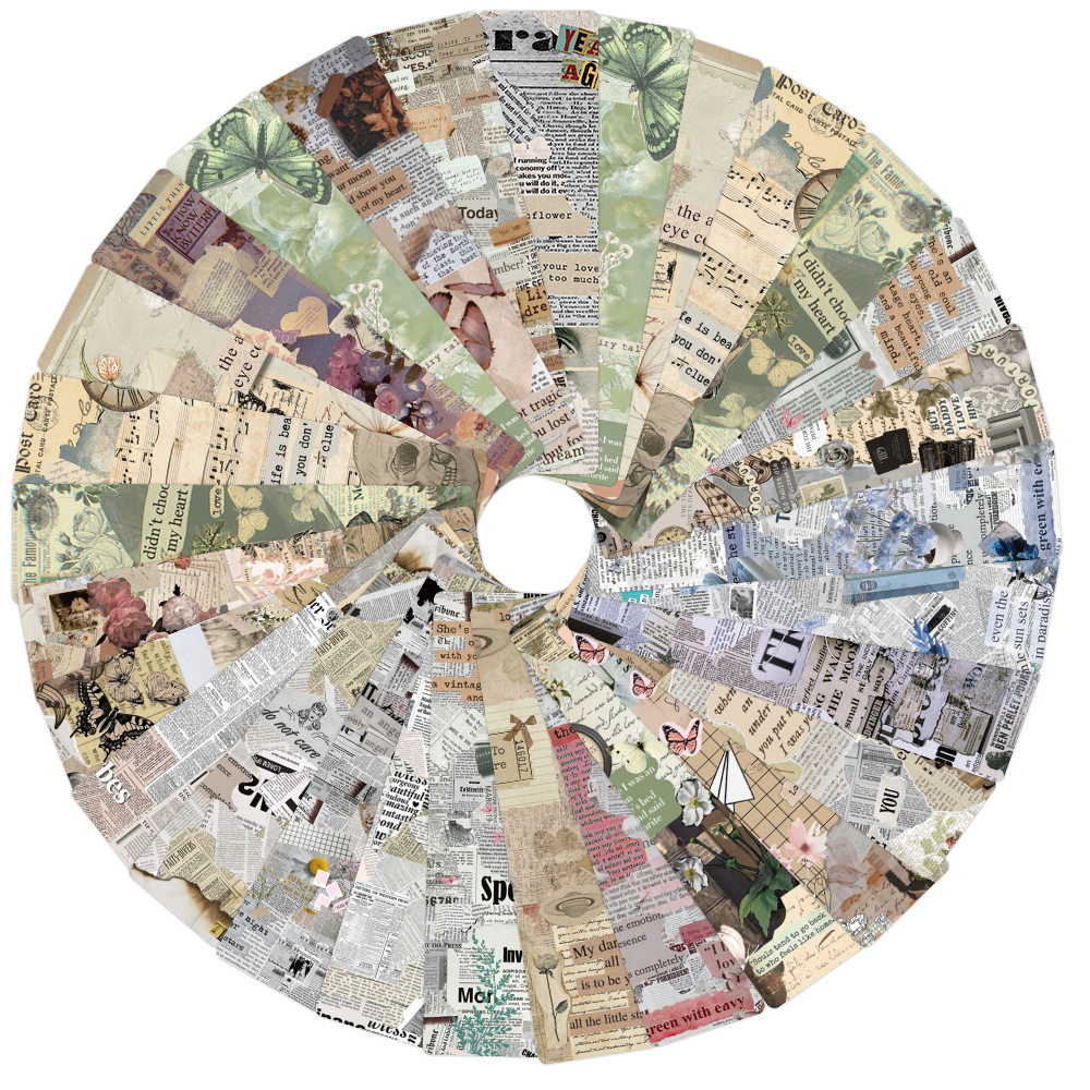 24 marcadores de papel de collage retro transfronterizo, novelas de estudiantes, libros de texto, tarjetas de decoración, libros de lectura, tarjetas pequeñas