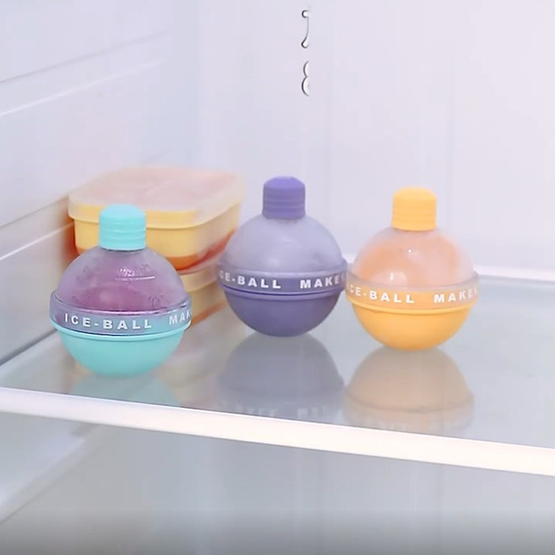 Whisky silicona ronda fabricante de moldes de hockey sobre hielo Amazon Venta caliente fabricación de hielo grande esférico congelado cubo de hielo bandeja de hielo