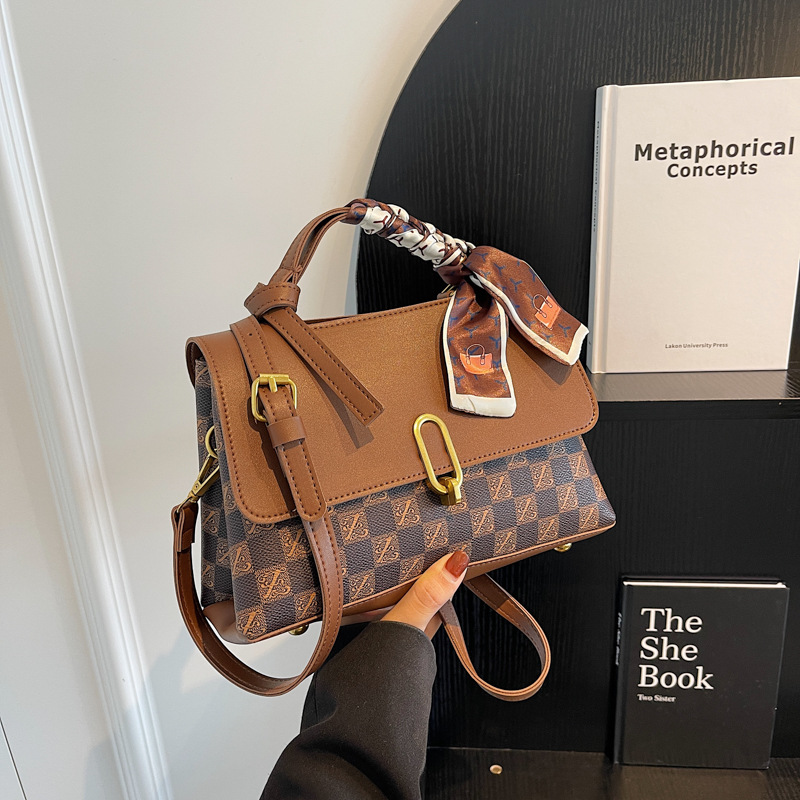 外貿女包包2024新款歐美時尚印花手提小方包百搭單肩斜挎包休閒包