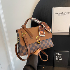外貿女包包2024新款歐美時尚印花手提小方包百搭單肩斜挎包休閒包