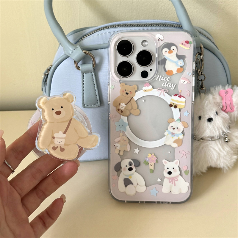 Lindo animalito pingüino atracción magnética nuevo iphone16promax atracción magnética Apple 15 funda para teléfono móvil para 14 suave