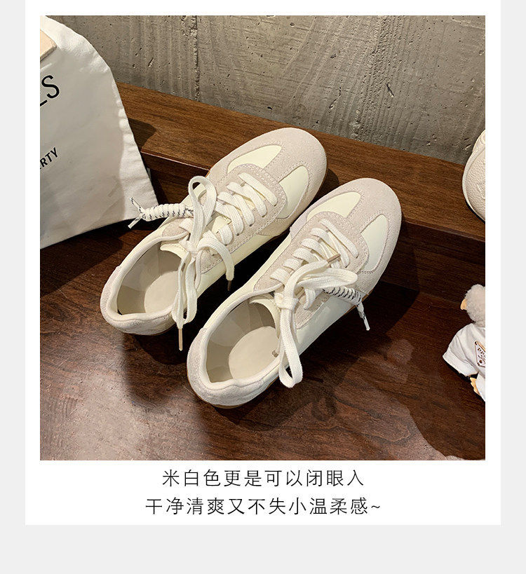 Giày sneaker nữ da bò buộc dây phong cách Đức huấn luyện, đế cao 6 cm — 48 chiếc màu đen (6cm) còn hàng, 48 màu nâu (6cm) hàng có sẵn, 48 màu trắng (6cm) hàng có sẵn, 48 màu vàng (6cm) còn hàng chi tiết 7