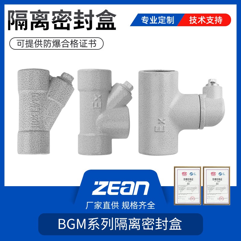 BAG防爆隔离密封盒Y型铝合金材质G3/4口径接头DN20密封接线盒