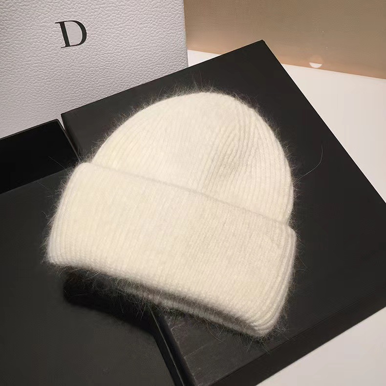 High-End New Rabbit Fur For Women Trendy Autumn Winter Japanese Style Cold Warm Pullover Knitted Hat_voghion.com