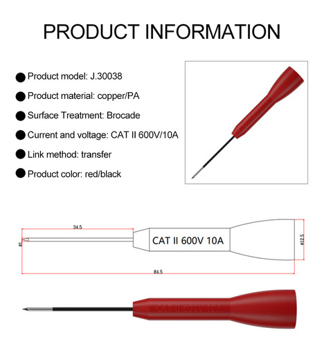 2mm multimeter probe extension pin adapter universal non-destructive automotive repair detection special fine steel needle
