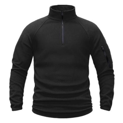 Tactical fleece for men's polar fleece warmth for autumn and winter color-matched flannel pullover stand-collar coat