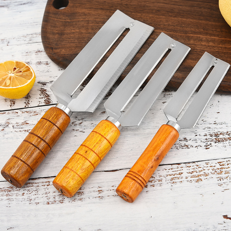 Cuchillo de caña de acero inoxidable pelador especial para lechuga cocina multifunción pelador fruta calabaza patata pelador