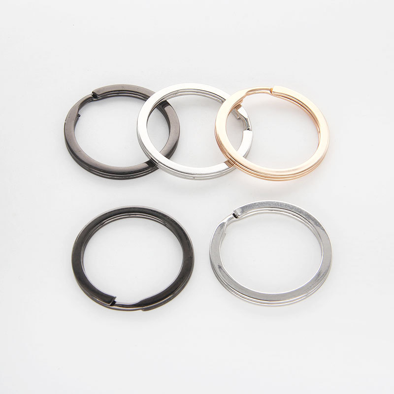 Keychain Flat Ring Accessories Key Ring Iron Nickel Metal Bulk Double Ring Electroplated Flat Ring 30mm Spot Wholesale