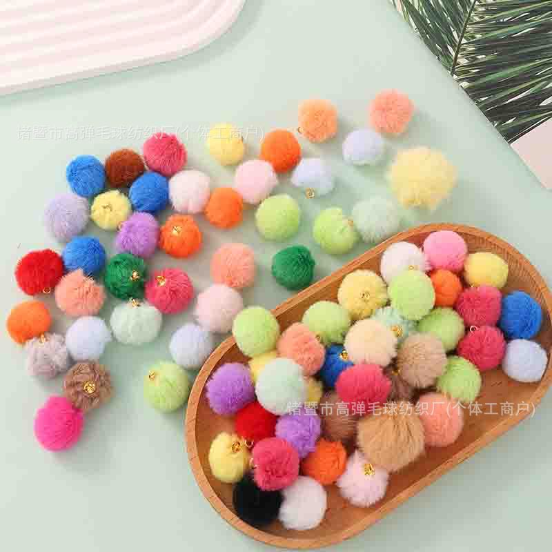 Popular 15mm Imitation Rabbit Fur Ball Hanging Hole Jewelry...