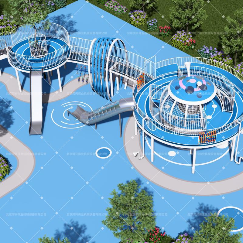 小区儿童树屋组合滑梯森林探险闯关训练不锈钢滑梯户外攀爬网秋千