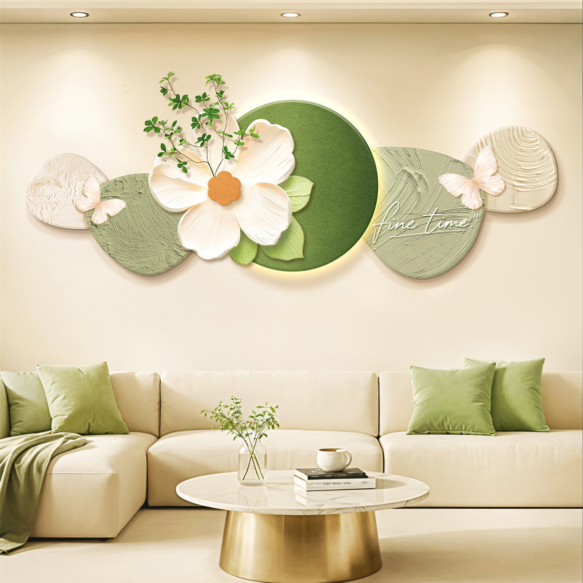 Flower Cream Style Bedroom Bedside Decoration Painting High-End Room Master Bedroom Lamp Painting Bedroom Living Room Background Wall Hanging Painting
