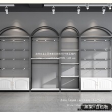 内衣店货架文胸内裤展示柜靠墙睡衣服装店带挂钩金色多功能置物架