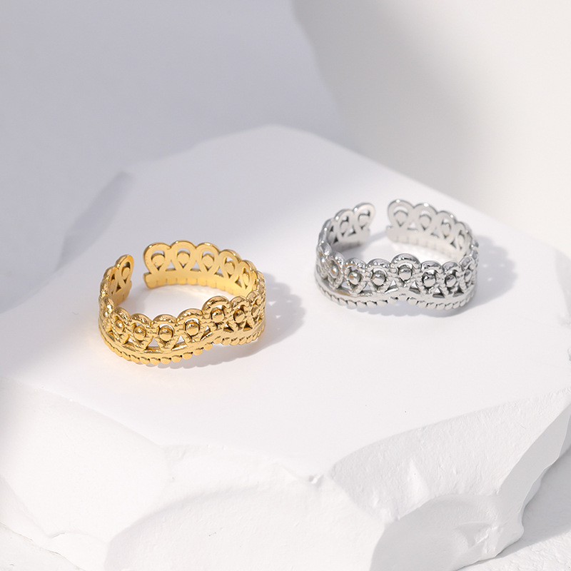 Fashion Crown Stainless Steel Open Ring 1 Piece