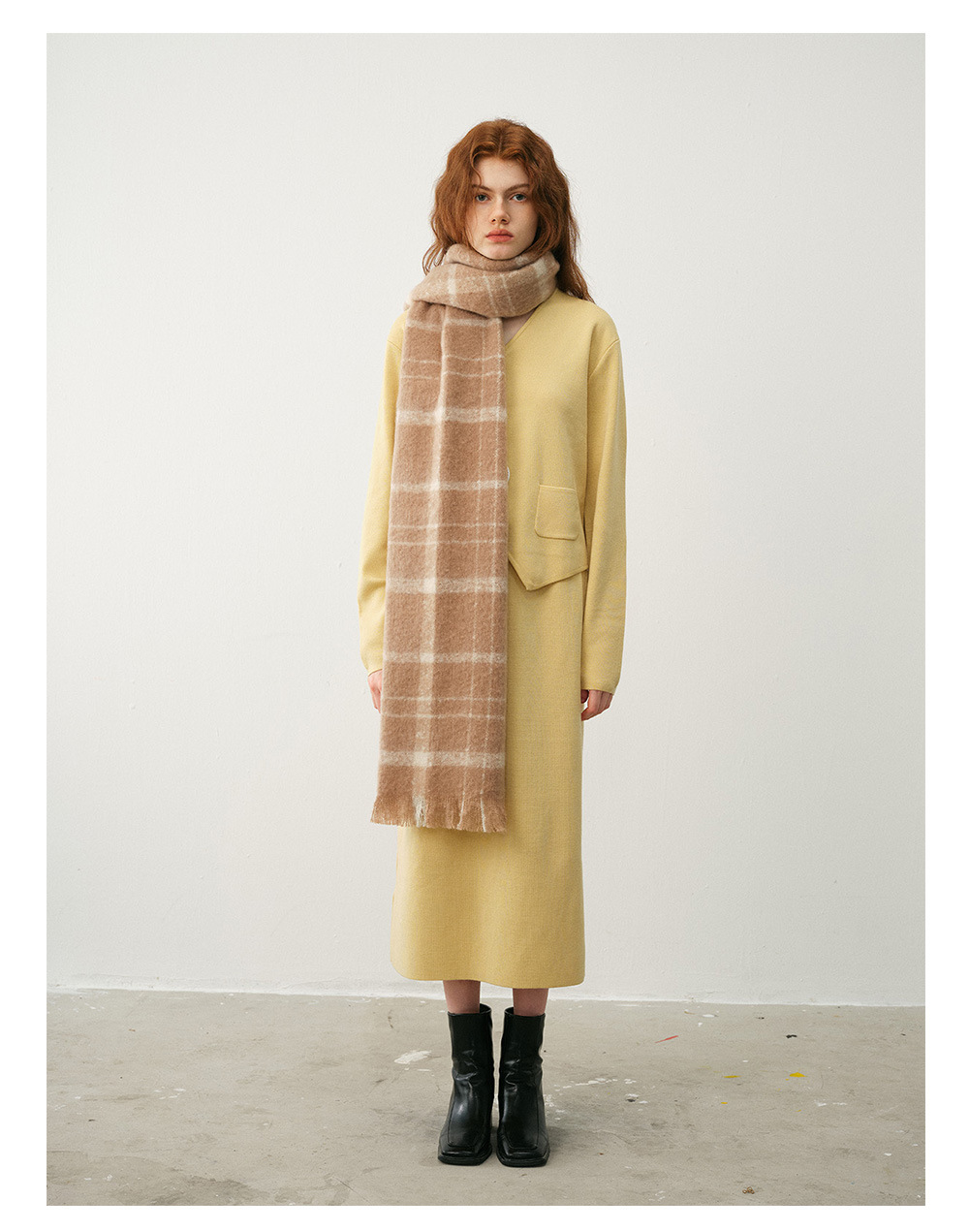 Bufanda de cuadros otoño invierno mujer de lana suave y capa_voghion.com