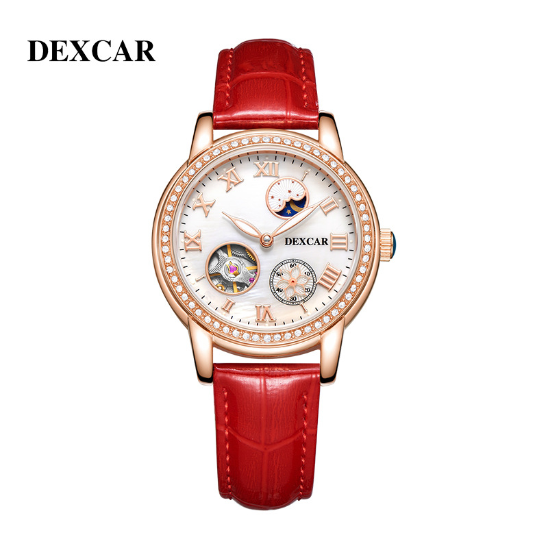 Dexcar/Duka Cross-Border Popular Watch Three-Eye Multi-Functional Cut Out Automatic Mechanical Watch Fashionable Accessible Luxury Women's Watch