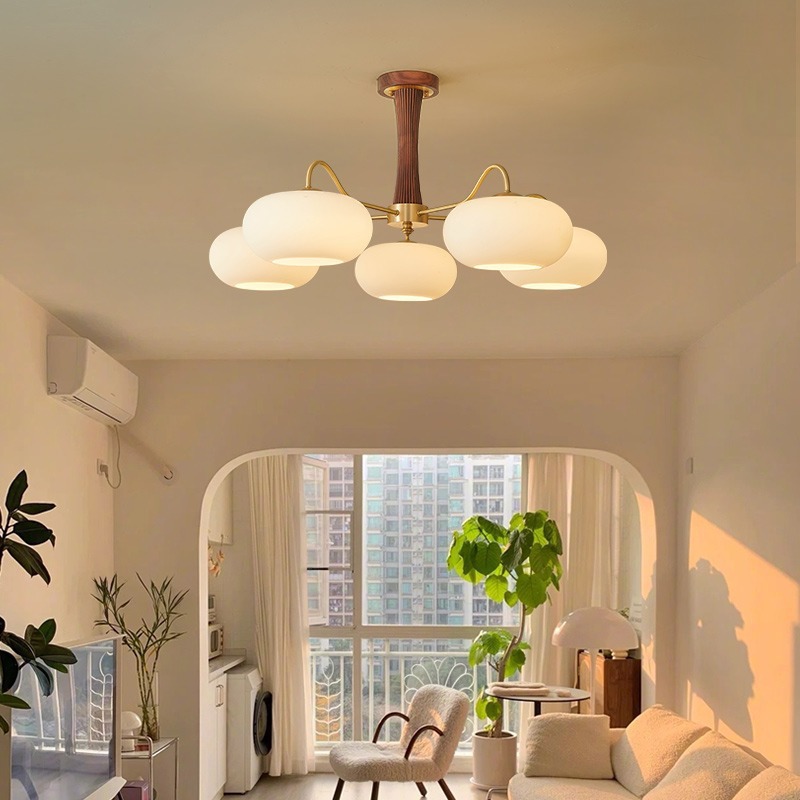 Middle Ancient Chandelier French Style Living Room Main Lamp American Style Simple Modern Master Bedroom Retro Restaurant Cream Style Persimmon Lamp